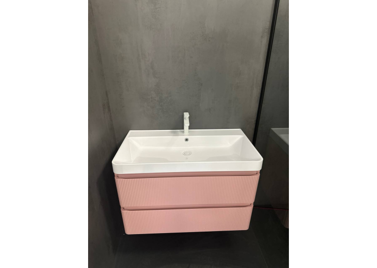 Тумба AQUA RODOS Акцент ЛЮКС ( "029" HELEBORE-PINK-MATT) Консольна з умивальником Deep 90 см (АР0000111050)