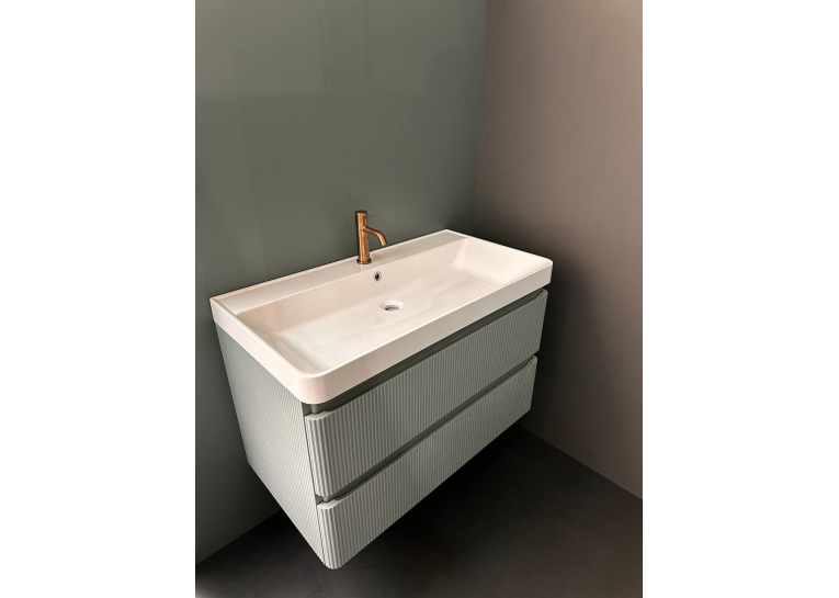 Тумба AQUA RODOS Акцент ЛЮКС (MINERAL-BLUE-MATT) Консольна 90 см з умивальником Deep (АР000060782)
