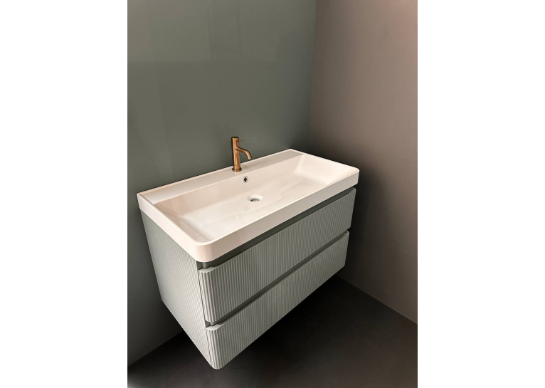 Тумба AQUA RODOS Акцент ЛЮКС (MINERAL-BLUE-MATT) Консольна 90 см з умивальником Deep (АР000060782)