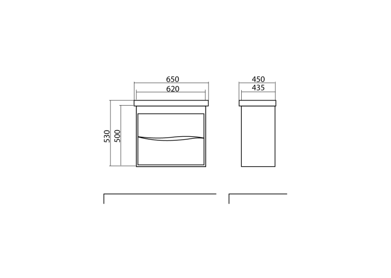 Тумба AQUA RODOS Альфа с умывальником Frame 65 см консольная, АР000040170 (Белый)
