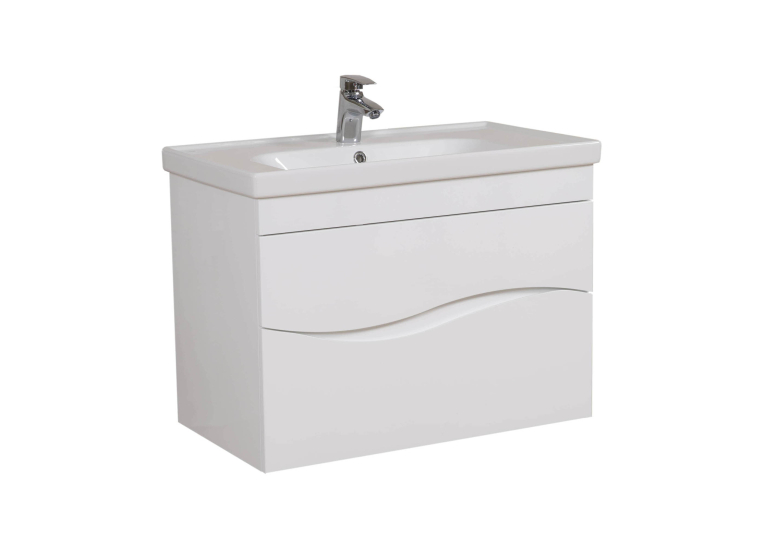 Тумба AQUA RODOS Альфа с умывальником Frame 80 см консольная, АР000040171 (Белый)