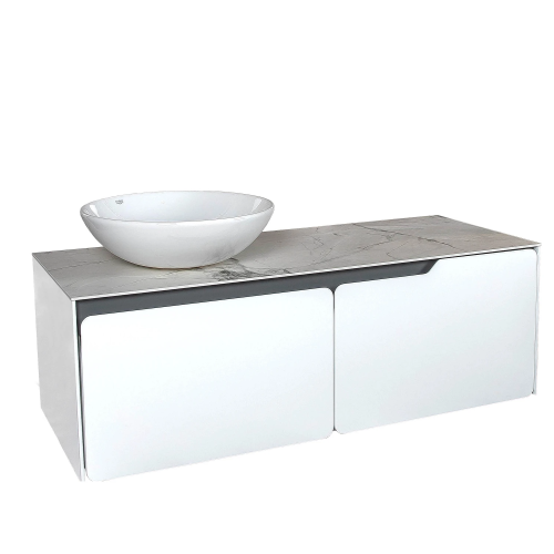 Тумба консольна AQUA RODOS AMADEO WHITE-MATT зі стільницею Lam Inv whi 120 см та умивальником Zero 46 см АР000105373 (Під замовлення)