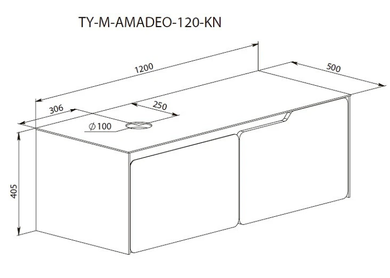 Тумба консольна AQUA RODOS AMADEO WHITE-MATT зі стільницею Lam Inv whi 120 см та умивальником Zero 46 см АР000105373 (Під замовлення)