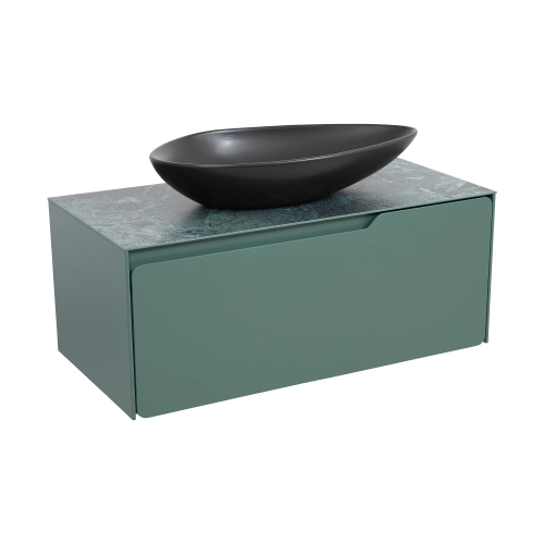 Тумба консольна AQUA RODOS AMADEO NORDIC-GREEN-MATT зі стільницею Lam Ver alp Luc 100 см та умивальником Olive 74 см АР000113330 (Під замовлення)