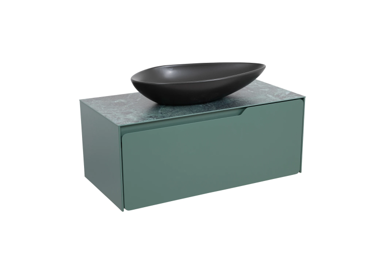 Тумба консольна AQUA RODOS AMADEO NORDIC-GREEN-MATT зі стільницею Lam Ver alp Luc 100 см та умивальником Olive 74 см АР000113330 (Під замовлення)