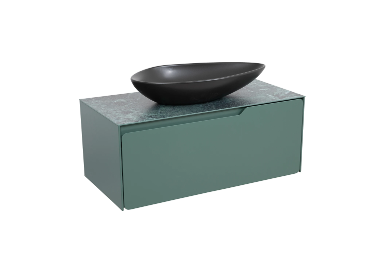 Тумба консольна AQUA RODOS AMADEO NORDIC-GREEN-MATT зі стільницею Lam Ver alp Luc 100 см та умивальником Olive 74 см АР000113330 (Під замовлення)