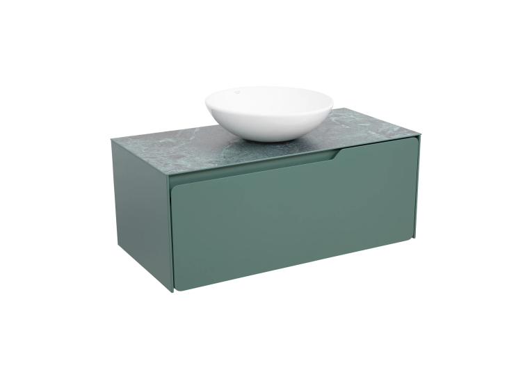 Тумба консольна AQUA RODOS AMADEO NORDIC-GREEN-MATT зі стільницею Lam Ver alp Luc 100 см та умивальником Zero 46 см АР000113333 (Під замовлення)