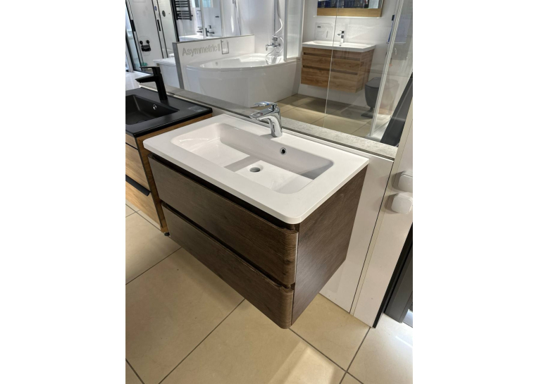 Тумба AQUA RODOS Акцент каштан Консольна 80 см з умивальником Альфа АР000040145