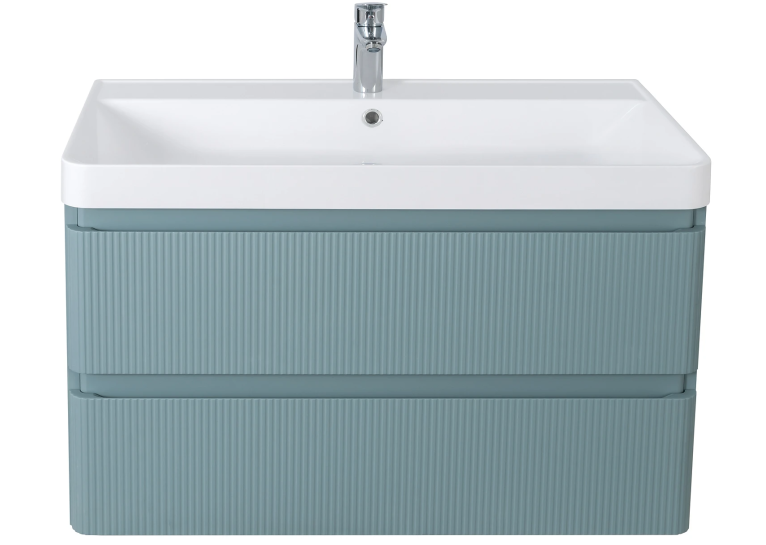 Тумба AQUA RODOS Акцент ЛЮКС (MINERAL-BLUE-MATT) Консольна 90 см з умивальником Deep (АР000060782)