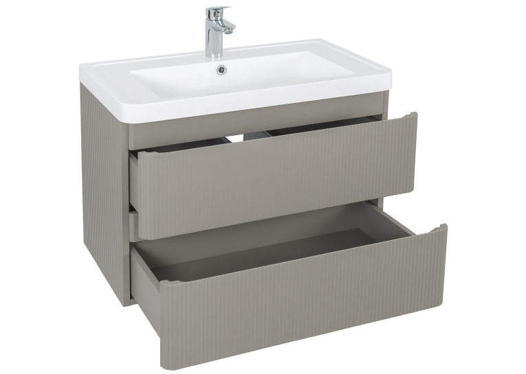 Тумба AQUA RODOS Акцент ЛЮКС (STONE-GREY-MATT) Консольна 75 см з умивальником Ваr 75 АР000060784