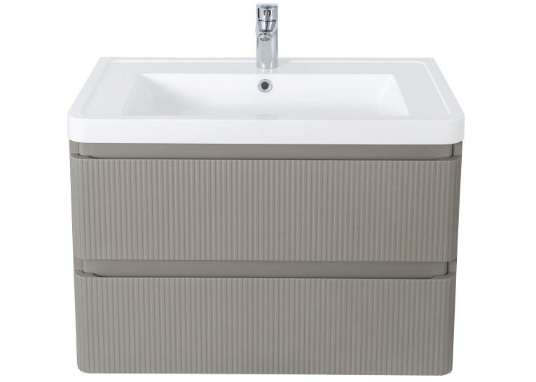 Тумба AQUA RODOS Акцент ЛЮКС (STONE-GREY-MATT) Консольна 75 см з умивальником Ваr 75 АР000060784