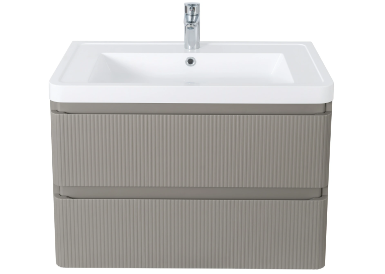 Тумба AQUA RODOS Акцент ЛЮКС (STONE-GREY-MATT) Консольная 75 см с умывальником Ваr 75 АР000060784