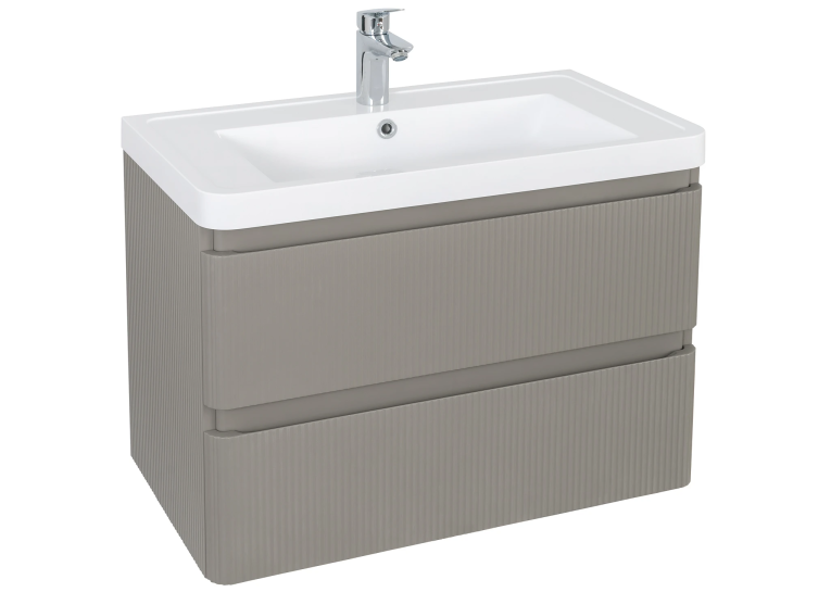 Тумба AQUA RODOS Акцент ЛЮКС (STONE-GREY-MATT) Консольна 75 см з умивальником Ваr 75 АР000060784