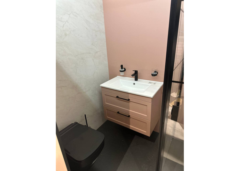 Тумба AQUA RODOS Інарі з умивальником Frame 75 см консольна, (030-PINK-MATT) (АР0000110343)