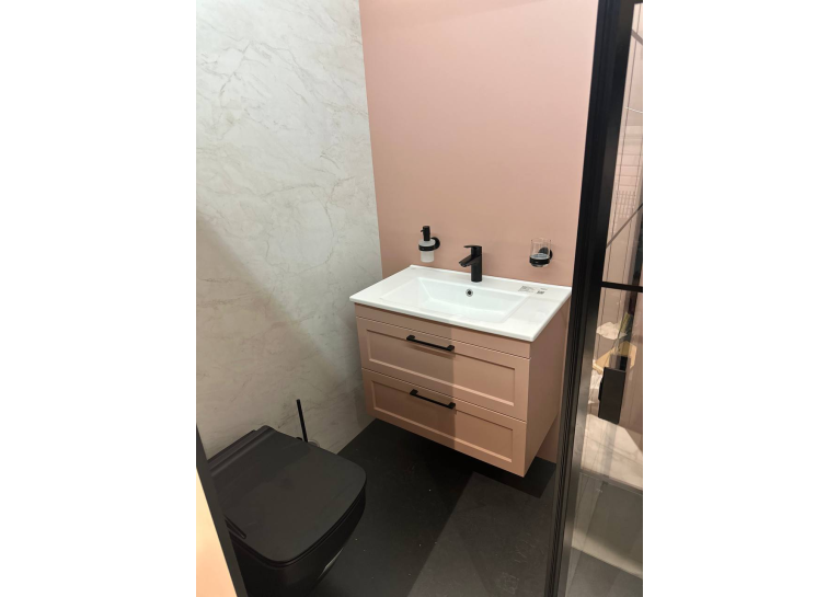 Тумба AQUA RODOS Інарі з умивальником Frame 75 см консольна, (030-PINK-MATT) (АР0000110343)