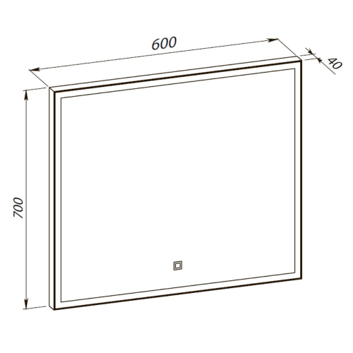Дзеркало Aqua Rodos Luce black 60x70, сенсор, підсвітка, АР000112804