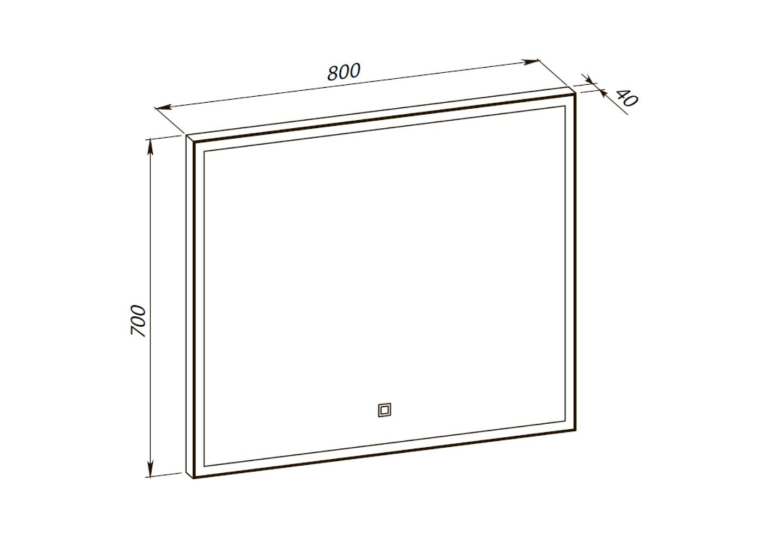 Зеркало Aqua Rodos Luce black 80x70, подсветка, сенсор, АР000112805