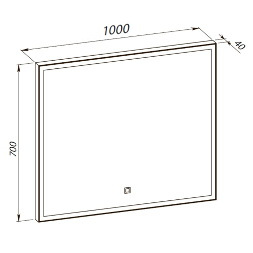 Дзеркало Aqua Rodos Luce black 100x70, сенсор, підсвітка, АР000112806