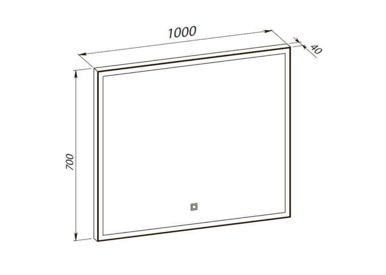 Дзеркало Aqua Rodos Luce black 100x70, сенсор, підсвітка, АР000112806