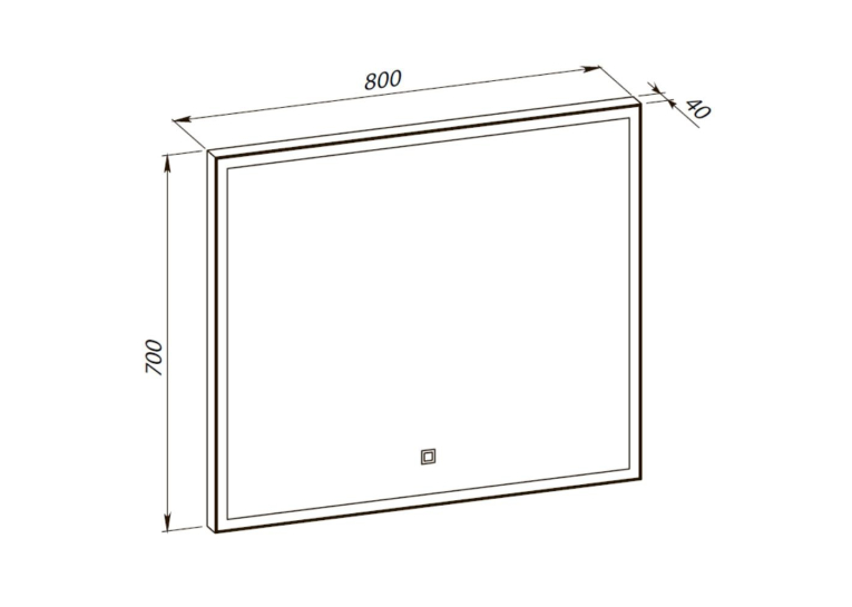 Дзеркало Aqua Rodos Luce white 80x70, сенсор, підсвітка, АР000112808