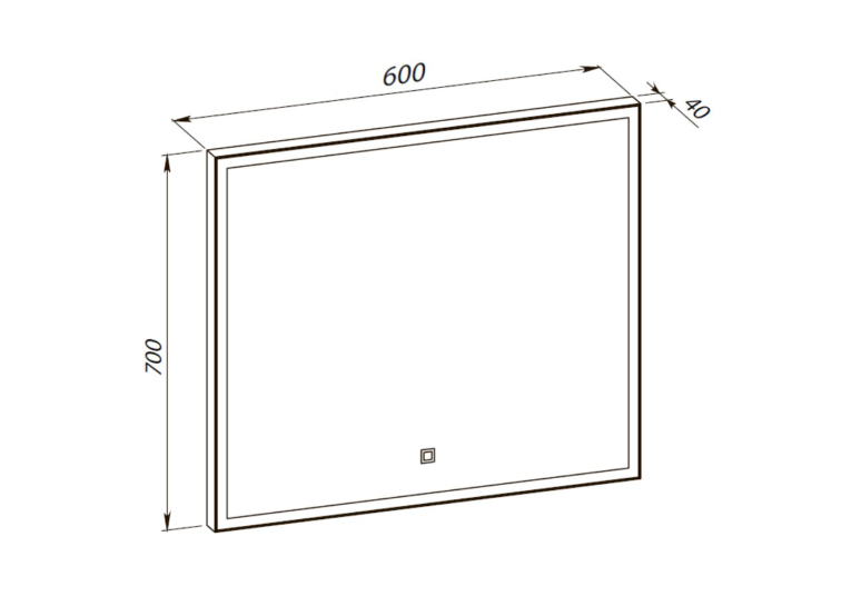 Дзеркало Aqua Rodos Luce white 60x70, сенсор, підсвітка, АР000112807