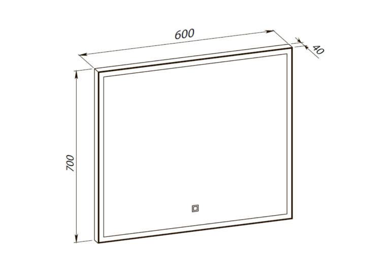 Зеркало Aqua Rodos Luce white 60x70, сенсор, подсветка, АР000112807