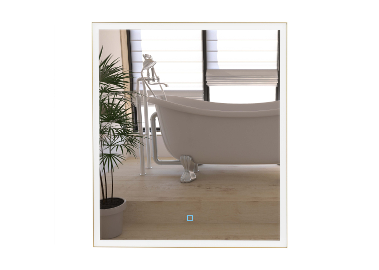 Дзеркало Aqua Rodos Luce gold 60x70, сенсор, підсвітка, АР000113283