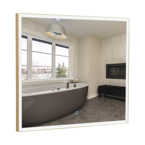 Дзеркало Aqua Rodos Luce gold 80x70, сенсор, підсвітка, АР000113284