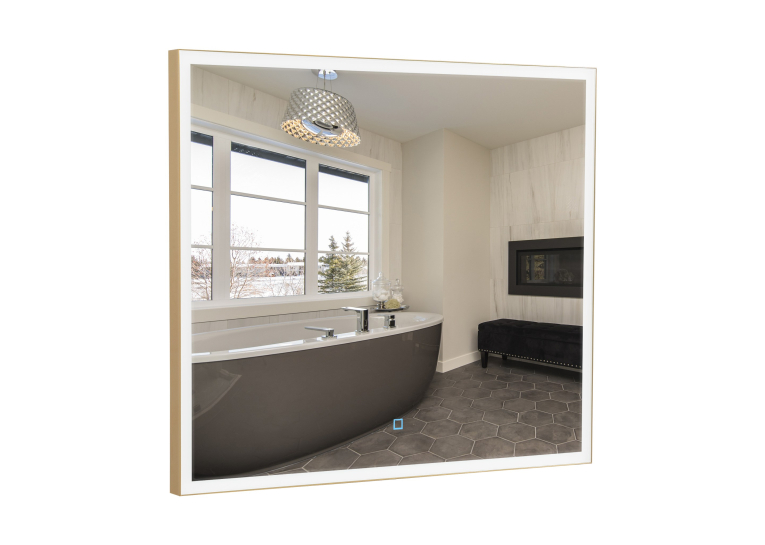 Дзеркало Aqua Rodos Luce gold 80x70, сенсор, підсвітка, АР000113284