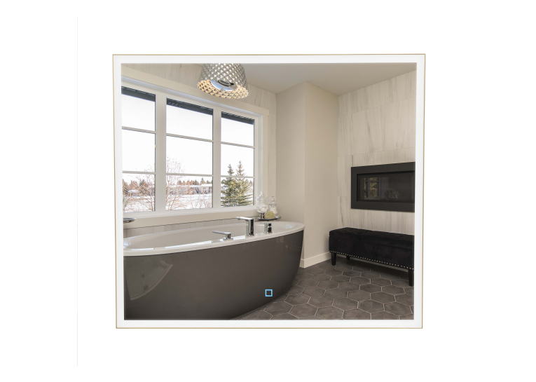 Дзеркало Aqua Rodos Luce gold 80x70, сенсор, підсвітка, АР000113284