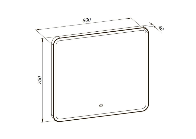 Дзеркало Aqua Rodos Luce gold 80x70, сенсор, підсвітка, АР000113284