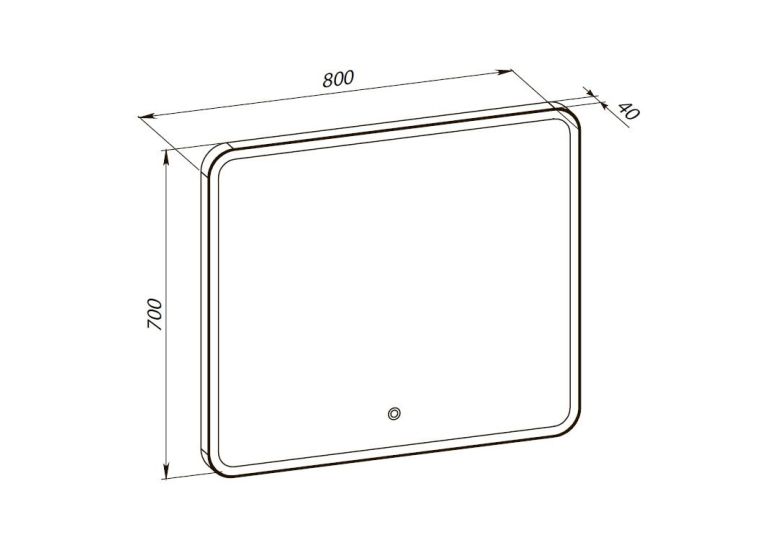 Дзеркало Aqua Rodos Luce gold 80x70, сенсор, підсвітка, АР000113284
