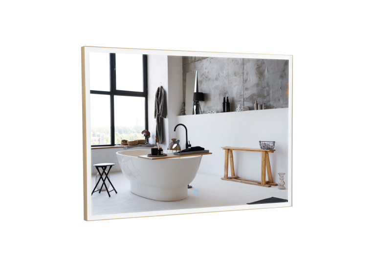 Дзеркало Aqua Rodos Luce gold 100x70, сенсор, підсвітка, АР000113282