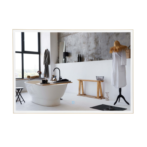 Дзеркало Aqua Rodos Luce gold 100x70, сенсор, підсвітка, АР000113282