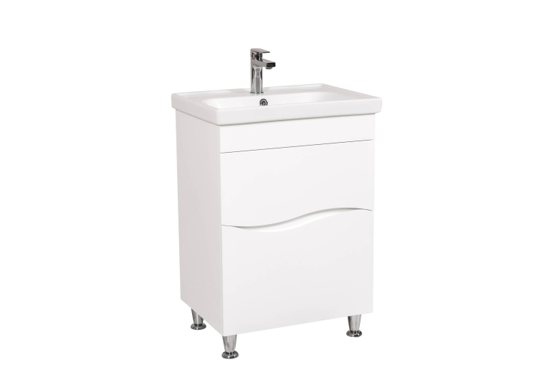 Тумба AQUA RODOS Альфа с умывальником Como 60 см напольная, АР000040172 (Белый)