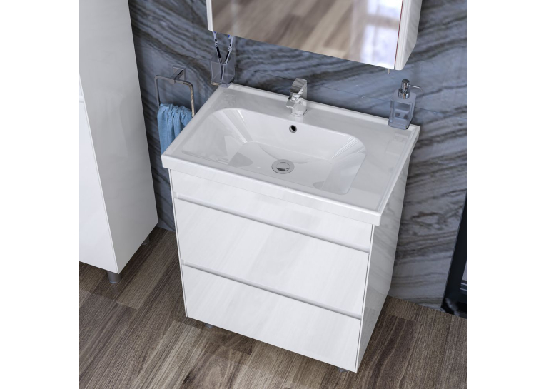 Тумба AQUA RODOS Валенсія 70 см з умивальником Frame, АР000040209 (Білий)