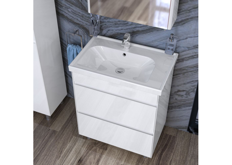 Тумба AQUA RODOS Валенсія 70 см з умивальником Frame, АР000040209 (Білий)