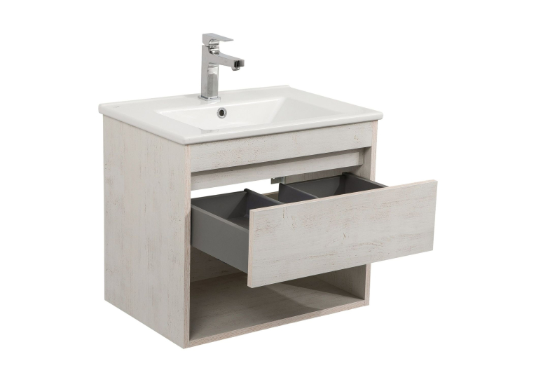 Тумба консольна AQUA RODOS "Shelf" (нордленд) 65 см (1 ящик) з умивальником "Arte" АР000082699