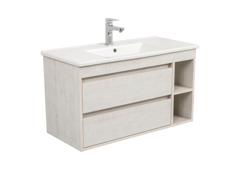 Тумба консольная AQUA RODOS "Shelf" (нордленд) 100 см с умывальником "Arte" АР000082703