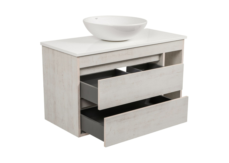 Тумба консольная AQUA RODOS "Shelf" (Нордленд) 100 см со столешн. Loft-Iron и ум. "Zero" 46 см АР000085171
