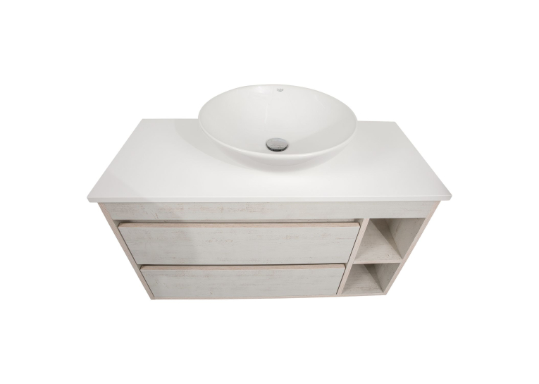 Тумба консольна AQUA RODOS "Shelf" (нордленд) 100 см зі стільн. Loft-Iron та ум. "Zero" 46 см АР000085171