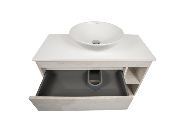 Тумба консольна AQUA RODOS "Shelf" (нордленд) 100 см зі стільн. Loft-Iron та ум. "Zero" 46 см АР000085171