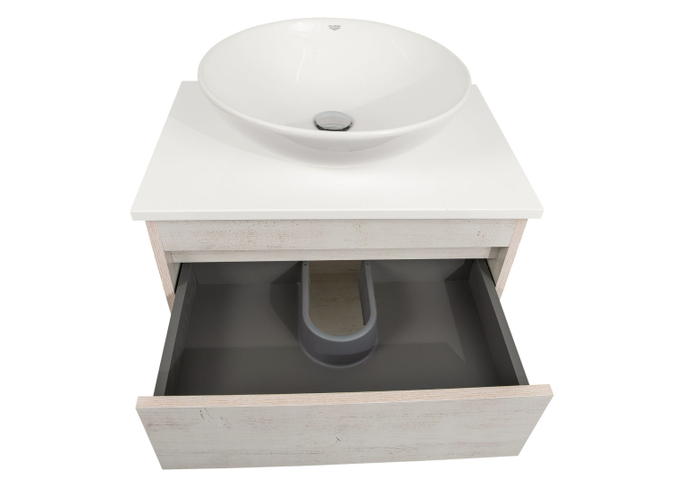 Тумба консольна AQUA RODOS "Shelf" (нордленд) 65 см (1 ящик) зі стільн. Loft-Iron та ум. "Zero" 46 см АР000085172