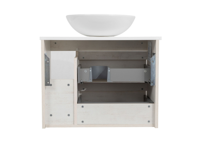 Тумба консольна AQUA RODOS "Shelf" (нордленд) 75 см зі стільн. Loft-Iron та ум. "Zero" 46 см АР000085174