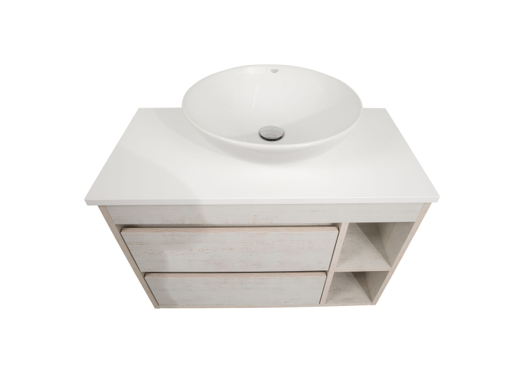 Тумба консольна AQUA RODOS "Shelf" (нордленд) 85 см зі стільн. Loft-Iron та ум. "Zero" 46 см АР000085175