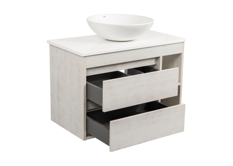 Тумба консольна AQUA RODOS "Shelf" (нордленд) 85 см зі стільн. Loft-Iron та ум. "Zero" 46 см АР000085175