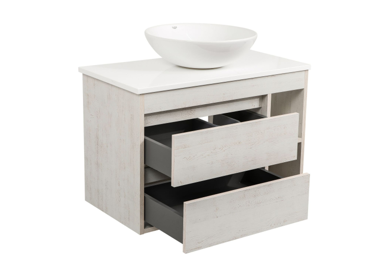 Тумба консольна AQUA RODOS "Shelf" (нордленд) 85 см зі стільн. Loft-Iron та ум. "Zero" 46 см АР000085175