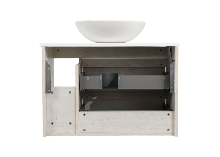Тумба консольна AQUA RODOS "Shelf" (нордленд) 85 см зі стільн. Loft-Iron та ум. "Zero" 46 см АР000085175