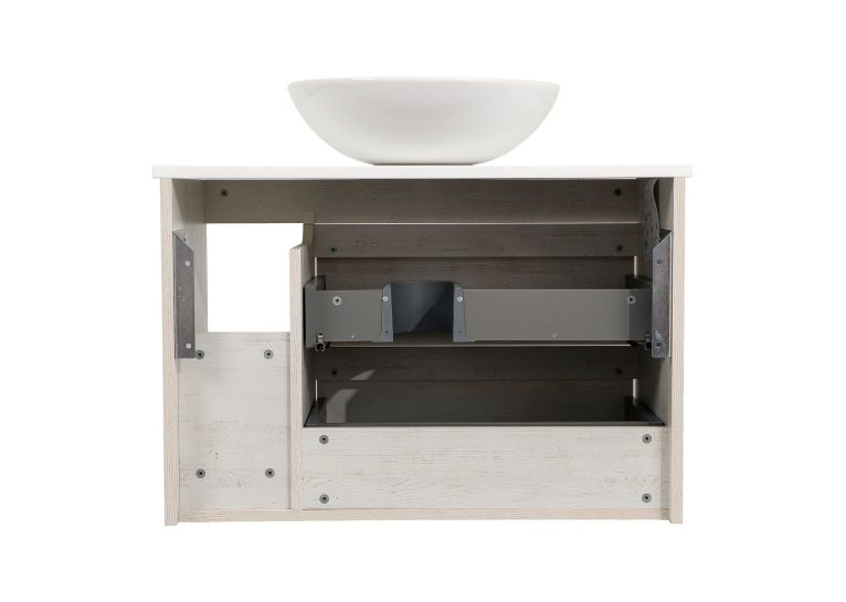 Тумба консольна AQUA RODOS "Shelf" (нордленд) 85 см зі стільн. Loft-Iron та ум. "Zero" 46 см АР000085175