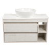 Тумба консольная AQUA RODOS "Shelf" (Нордленд) 100 см со столешн. Loft-Iron и ум. "One" 46 см (круг) АР000085176